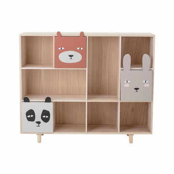 Bücherregal aus Holz mit Tierschubladen für Kinderzimmer