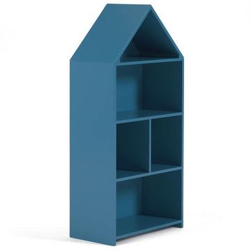 Bücherregal in Hausform  blau